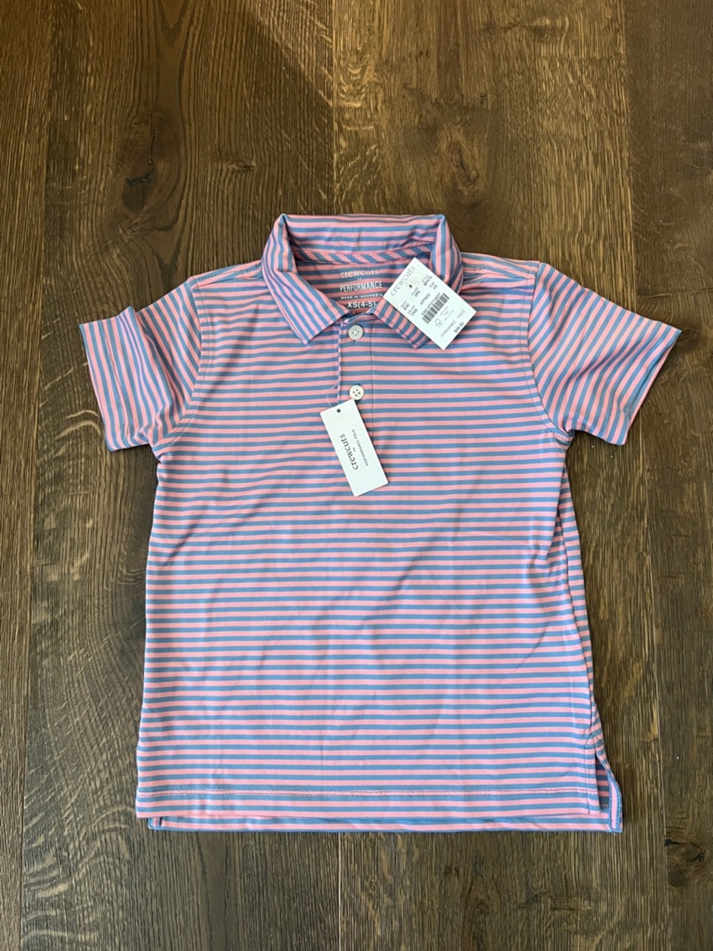 Crewcuts Pink and Light Blue Striped Polo